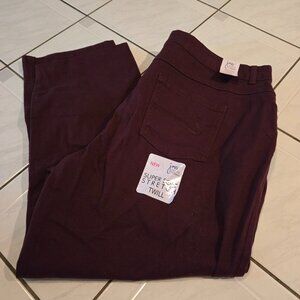 NWT JMS Just My Size Hanes Classic Fit Twill Jeans Purple 22W Short